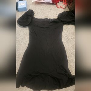 Elegant Black Puff Sleeve Dress Princess Polly Size 4